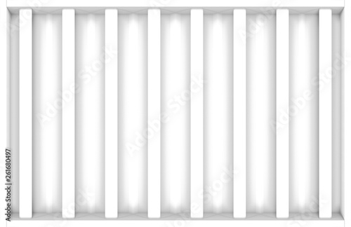 3d rendering. modern white vertical bar design wall background.