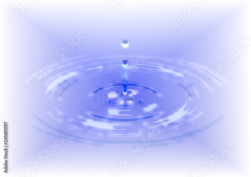 Drop leaving circles on the water