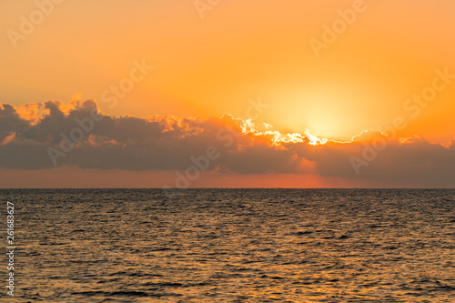 Colorful dawn over the sea, Sunset. Beautiful magic sunset over the sea © jollier_