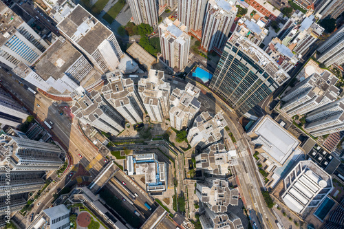 Aerial view of Hong Kong city