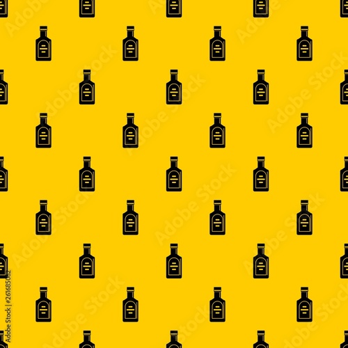 Bottle of whiskey pattern seamless vector repeat geometric yellow for any design
