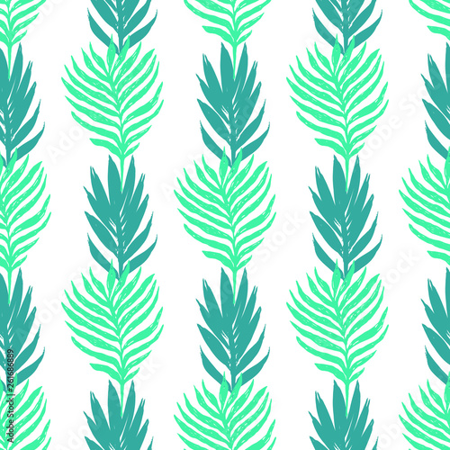 Palm Leaves Minimal Texture . Seamless Pattern Print © Mia