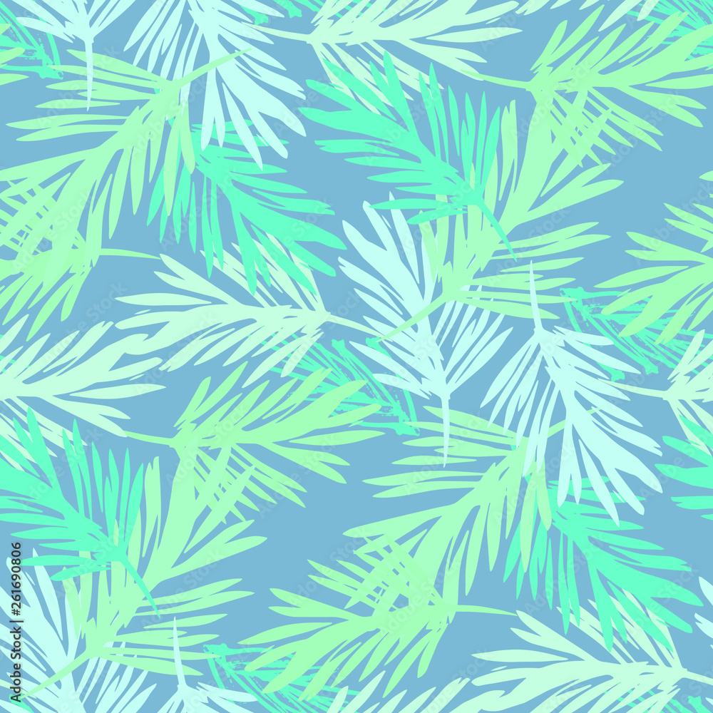 Beautiful Exotic Flowers and Leaves Pattern 