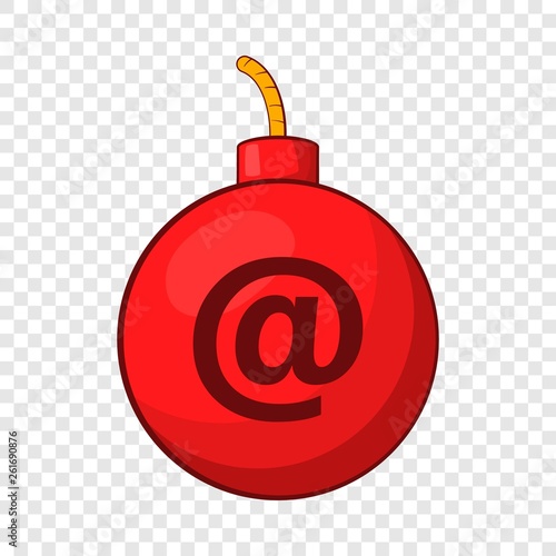 Mail bomb icon in cartoon style isolated on background for any web design 