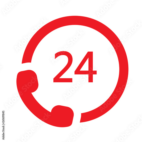 Free Download 7/24 hours call icon..24/7 customer service icon.Twenty-four hour service icon.mobile flat symbo - GFXLoad