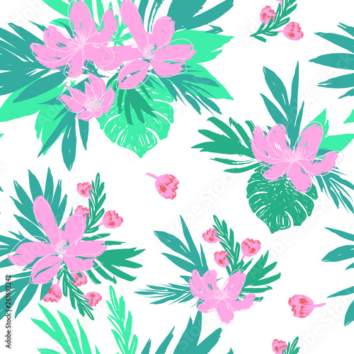 Exotic Nature Seamless Pattern TextureIllustration for Surface , Invitation , Notebook, Banner , Wrap Paper ,Textiles, Cover, Magazine ,Postcard Background ,Textile , Wallpaper, Fashion , Phone Cover 