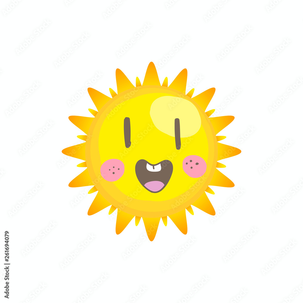 Cute smile sun vector