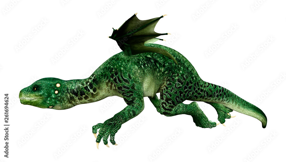 3D Rendering Fairy Tale Dragon on White 3D Rendering Fairy Tale Dragon on White