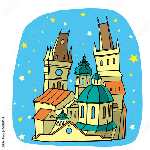 Picture with the Architecture of Prague.