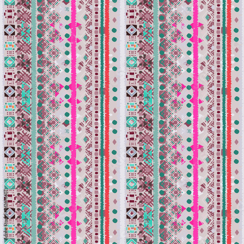 Quilted, boho seamless pattern