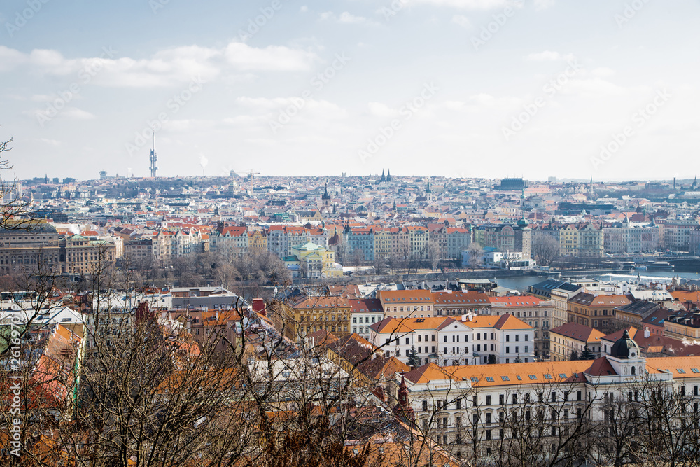  Panorama of the city of Prague from the observation deck. See the Hradcany