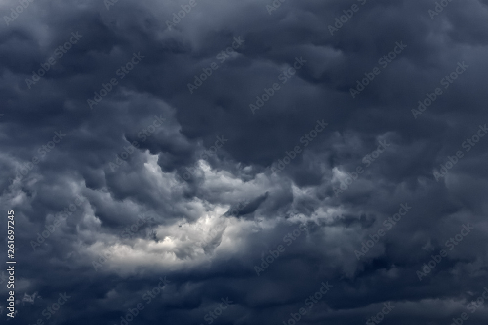 Dark clouds before thunderstorm