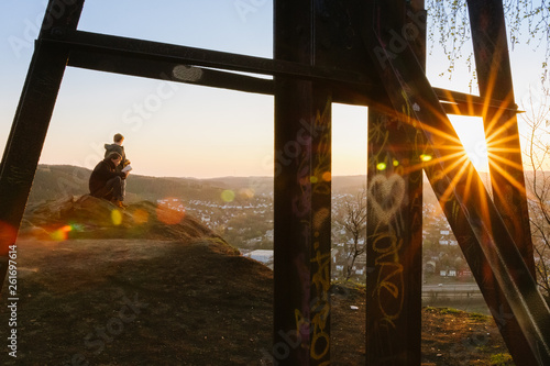 Ausblick vom Monte Schlacko in Siegen bei Abendsonne  photo