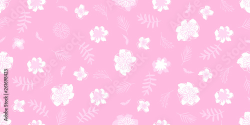 Cute Flowers Texture , Seamless Pattern 