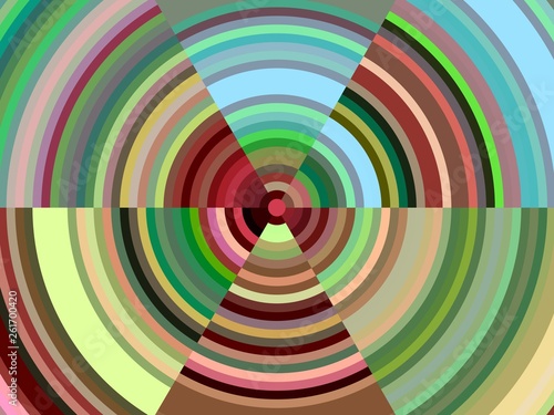 Circles in colorful vivid hues, abstract circular hypnotic background