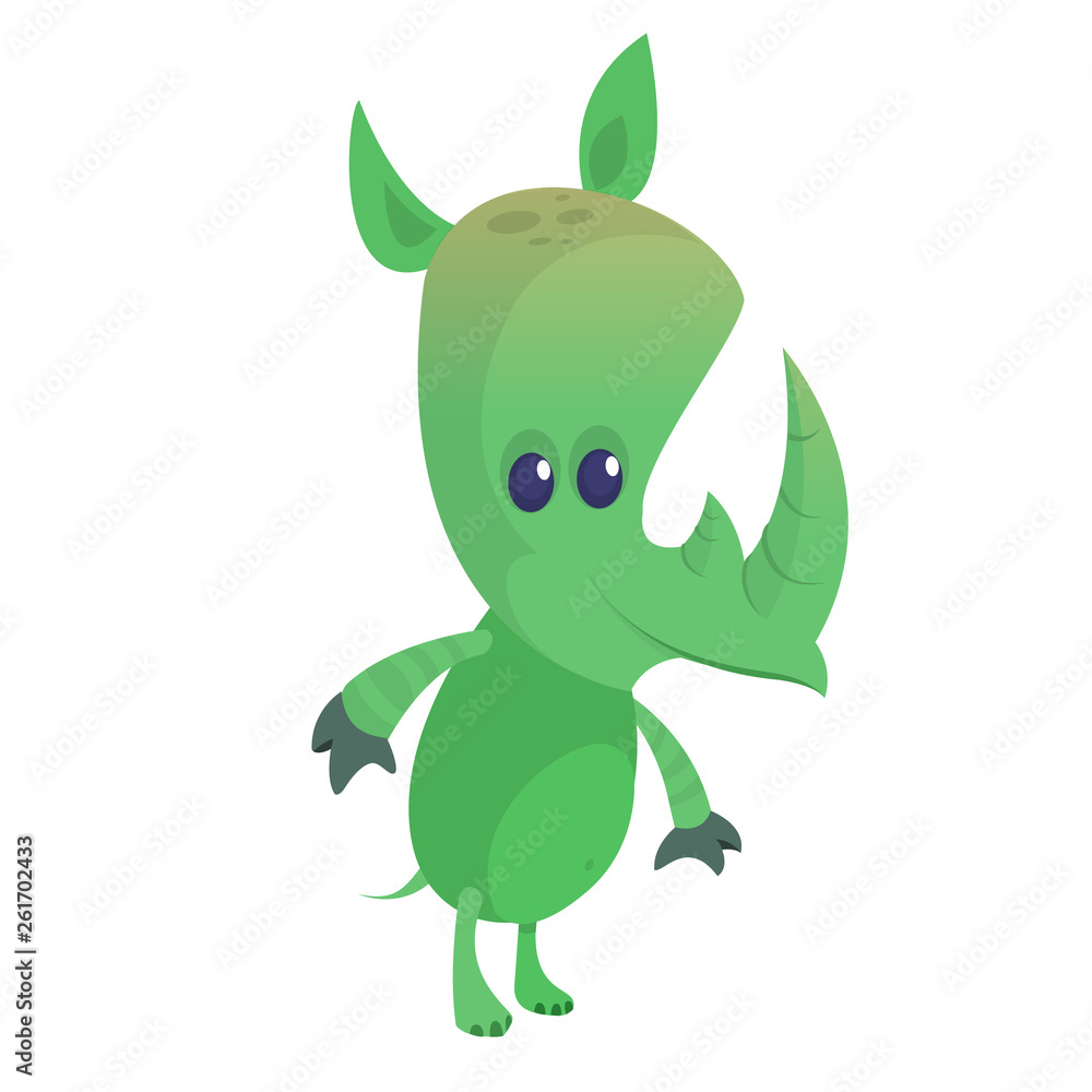 Cute cartoon rhino character illustration. Flat design isolated Cute cartoon rhino character illustration. Flat design isolated
