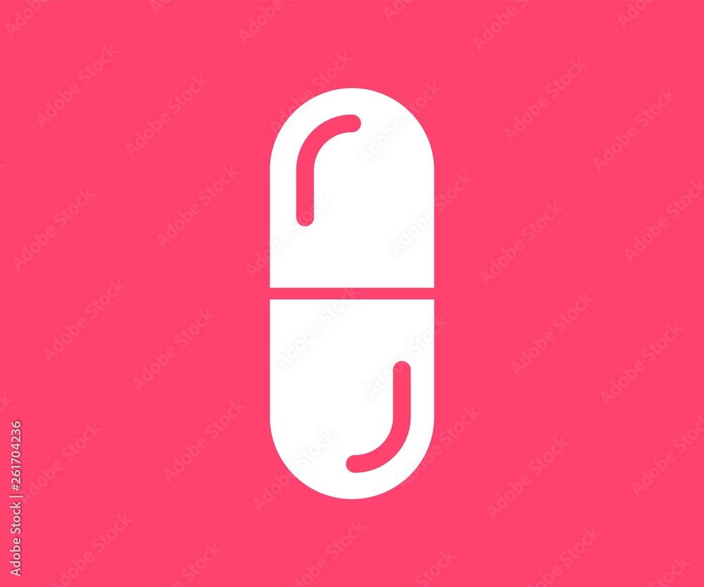 Capsule icon. Vector illustration in flat style. Capsule icon. Vector illustration in flat style.