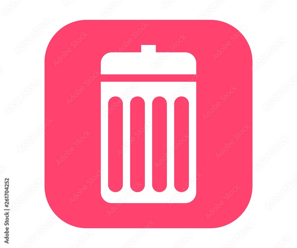 Trash bin, garbage icon. Vector illustration in flat style. Trash bin, garbage icon. Vector illustration in flat style.