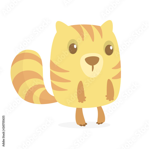 Woodchuck or chipmunk cartoon character. Forest animal vector illustration