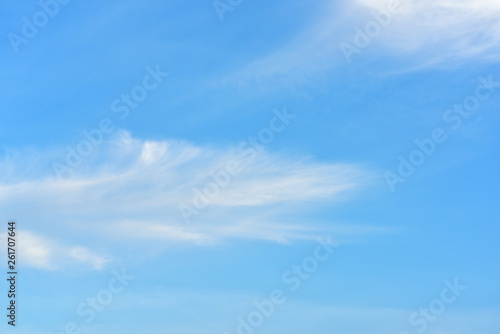 Blue sky and beautiful clouds on a bright day Used as a background image
