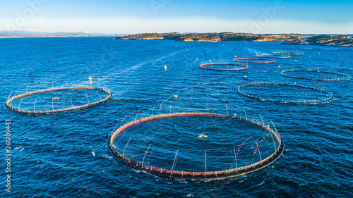 Salmon fish farm. Hordaland, Norway.