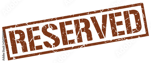 reserved brown grunge square vintage rubber stamp