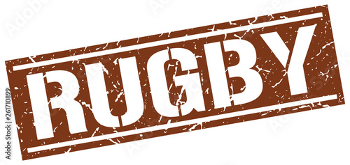 rugby square grunge stamp