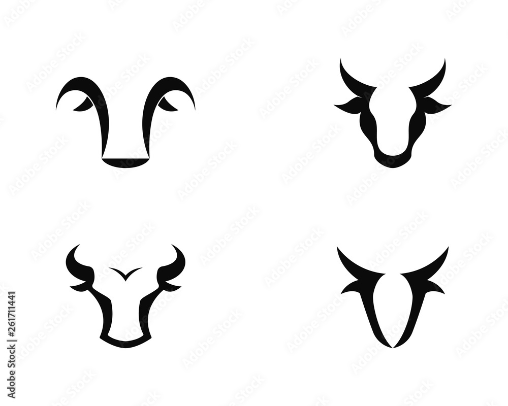 Bull head logo vector icon illustration design Bull head logo vector icon illustration design