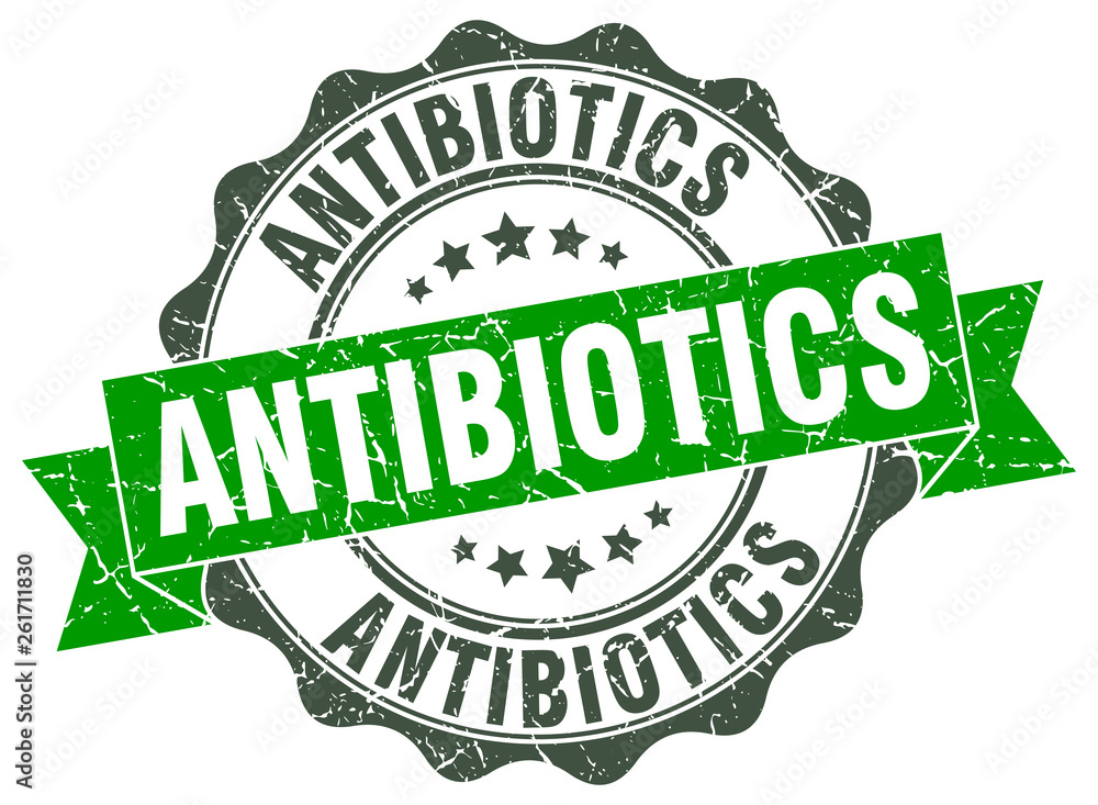 antibiotics stamp. sign. seal