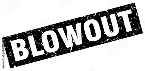 square grunge black blowout stamp