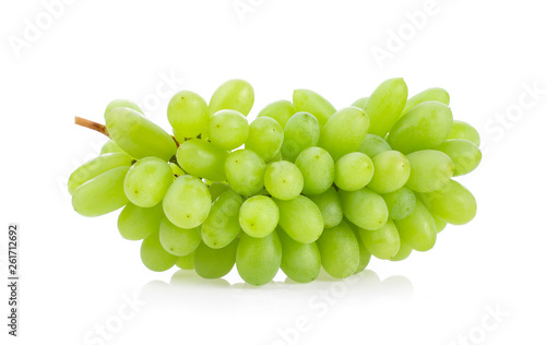 Green grape isolated on white. Full depth of field