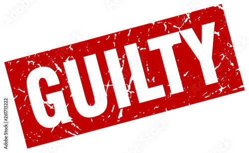 square grunge red guilty stamp