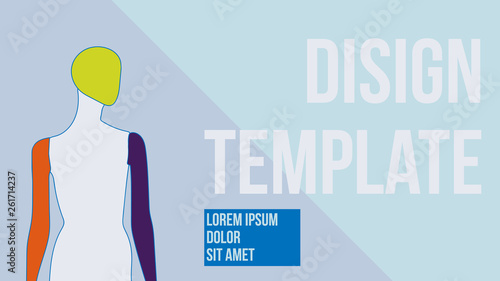 Trendy article banner design template with a female type silhouette.