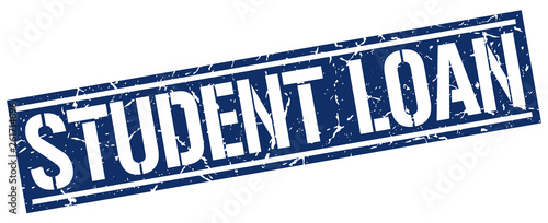 student loan square grunge stamp