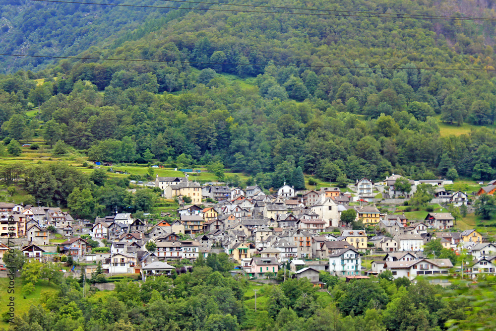 Italian village in the foothills of the Alps