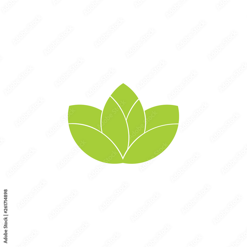 simple geometric vegetable leaf green logo vector simple geometric vegetable leaf green logo vector