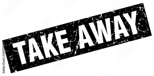 square grunge black take away stamp