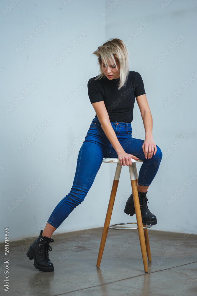 Model tests. Photo session for the model in the studio. Model tests. Photo session for the model in the studio.