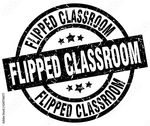 flipped classroom round grunge black stamp