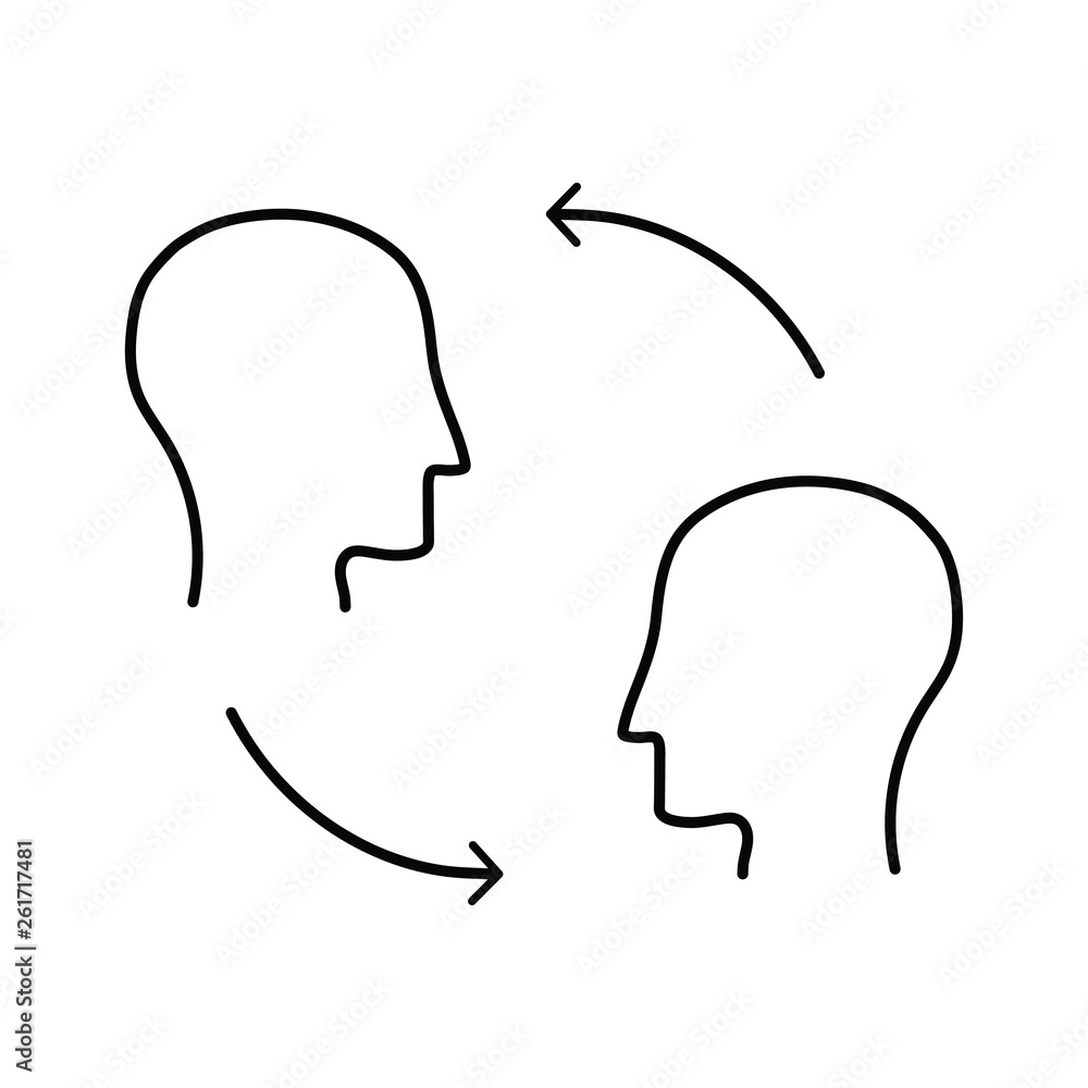 User switch vector Human head with icon User switch vector Human head with icon