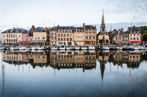 Reflections in the port of Honfleur, France