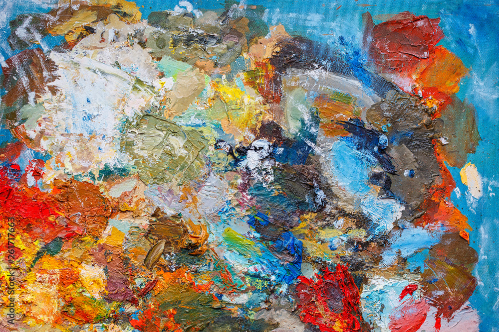 palette of oil paints palette of oil paints