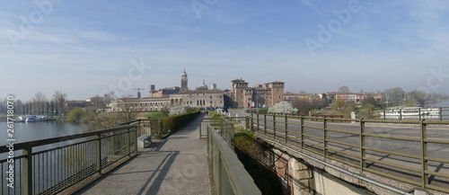 Mantova skyline from the end of St. George bridge