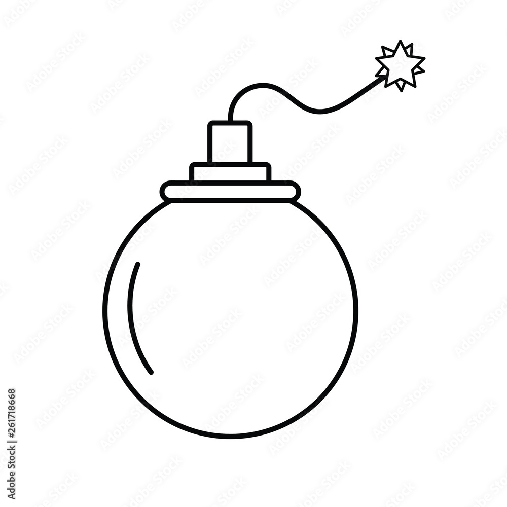 Bomb outline icon. linear style sign for mobile concept and web design. Malware simple line vector icon Bomb outline icon. linear style sign for mobile concept and web design. Malware simple line vector icon