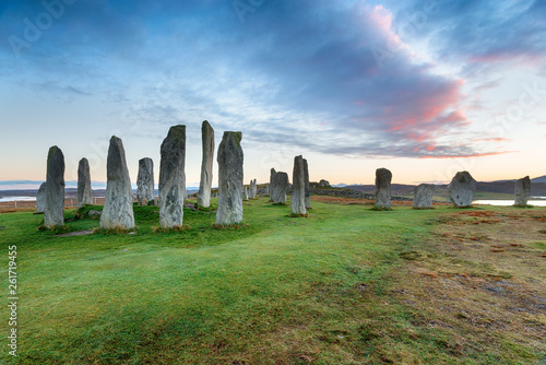 Dusk at the Callanish Stones on the Isle of Lewis in the Western Isles of Scotland