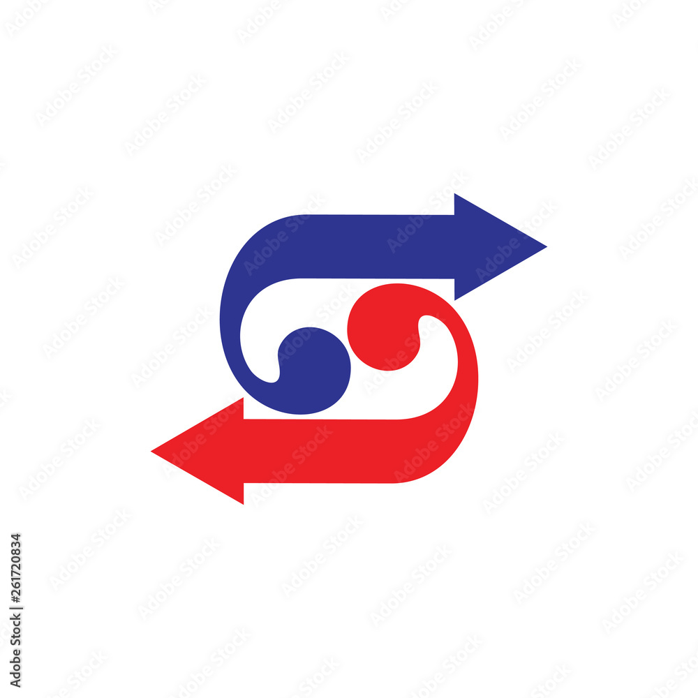 letter s curves circle arrow logo vector letter s curves circle arrow logo vector