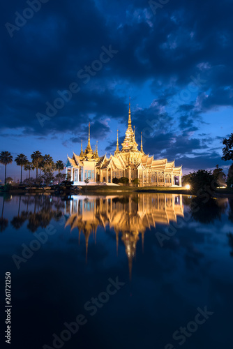 Wat Non Kum or Non Kum temple at twilight, famous place of Nakhon Ratchasima, Thailand