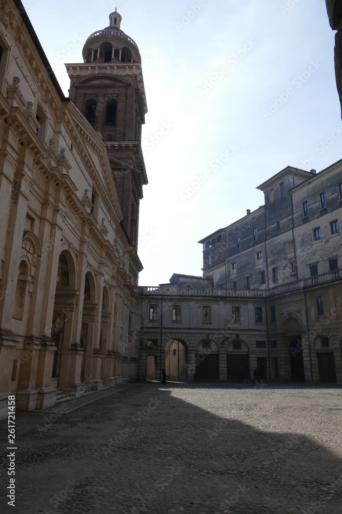 St. Barbara church and Domus Nova square in Mantova