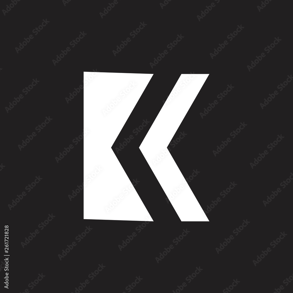 letter k simple geometric arrow logo vector letter k simple geometric arrow logo vector