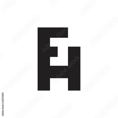 letter fh simple geometric line logo vector